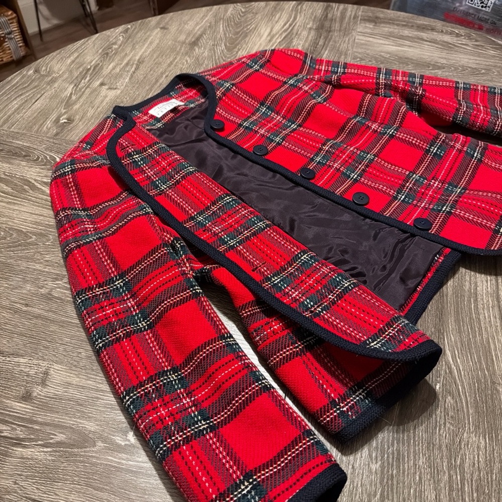 Red Plaid Button-Up Jacket - Talbots - image 4